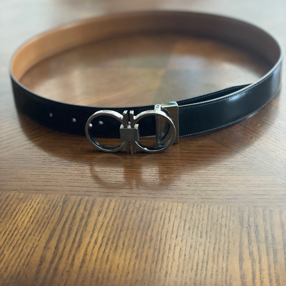 Preowned Ferragamo Authentic Reversible Belt (Black-Brown)